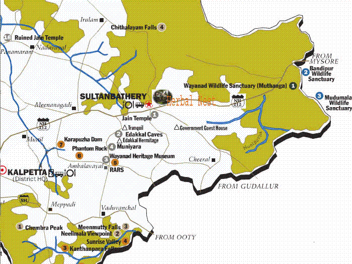 Map of Wayanad